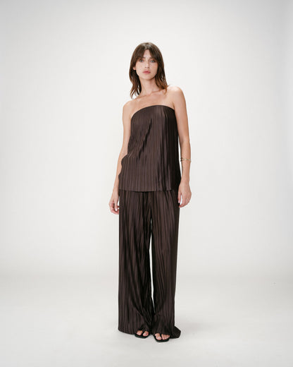 Top bustier plissé aérien chocolat West