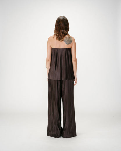 Top bustier plissé aérien chocolat West