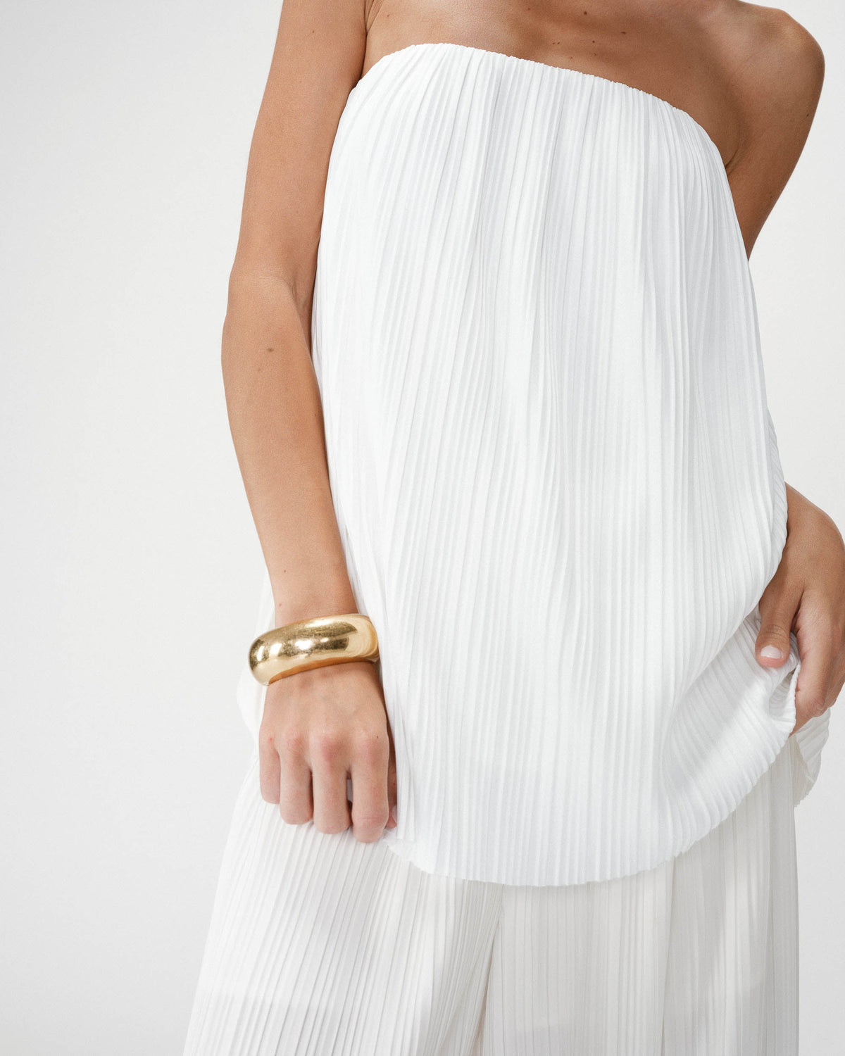 Top bustier plissé aérien ivoire West
