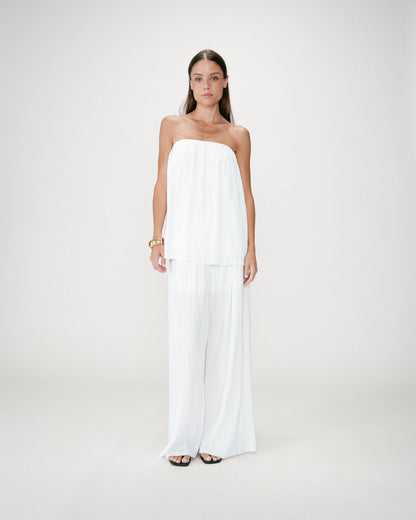 Top bustier plissé aérien ivoire West