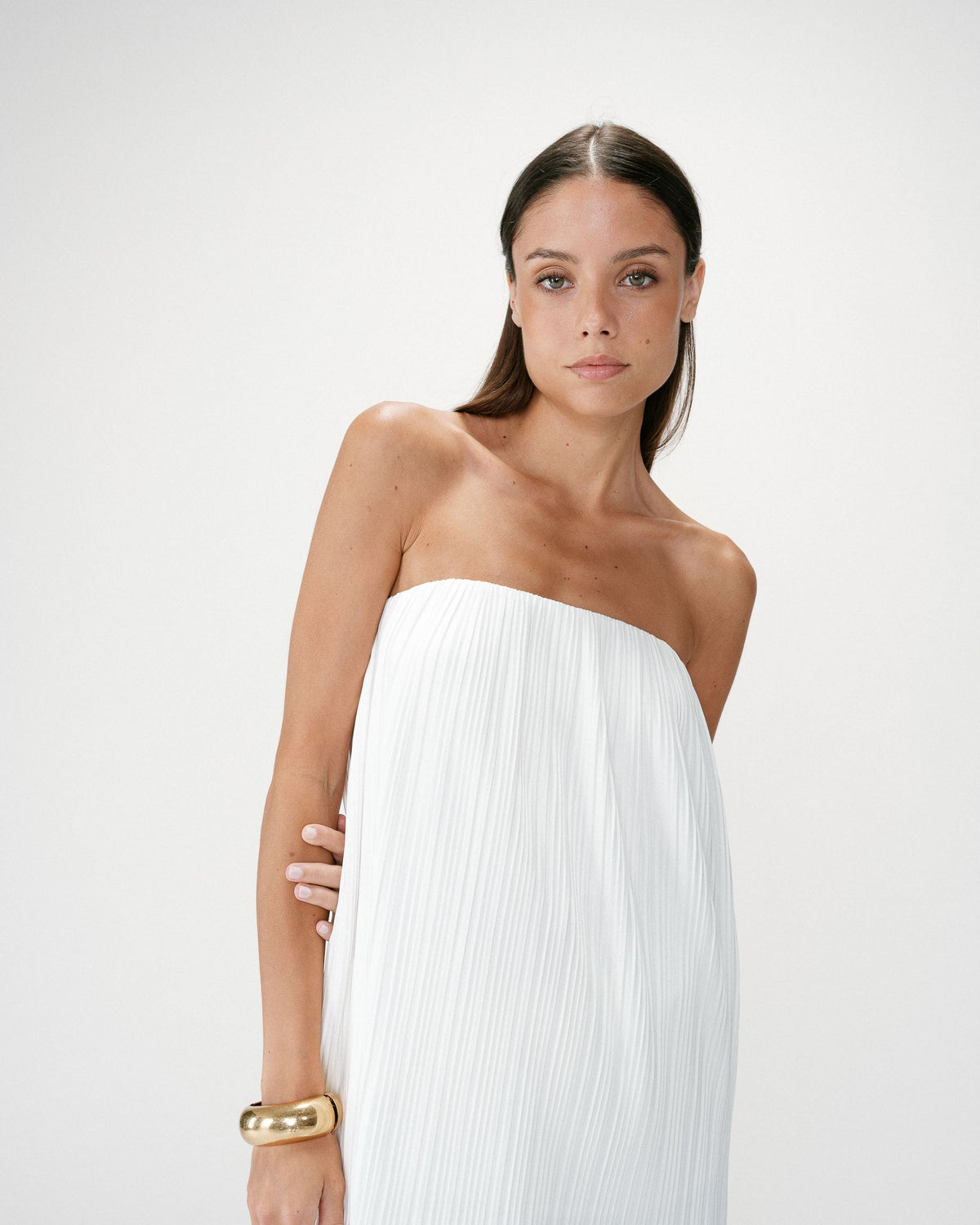Top bustier plissé aérien ivoire West