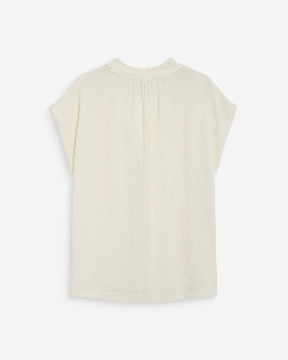 Chemise en gaze de coton manches courtes ecru Wesra