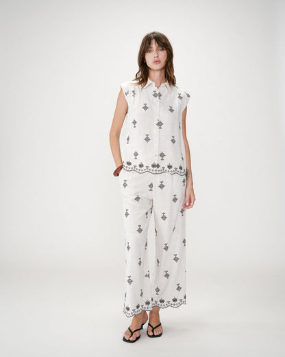 Chemise sans manches à motifs chocolat Wisenna