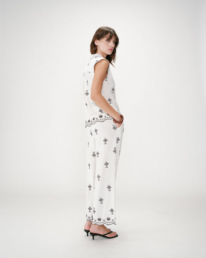 Chemise sans manches à motifs chocolat Wisenna
