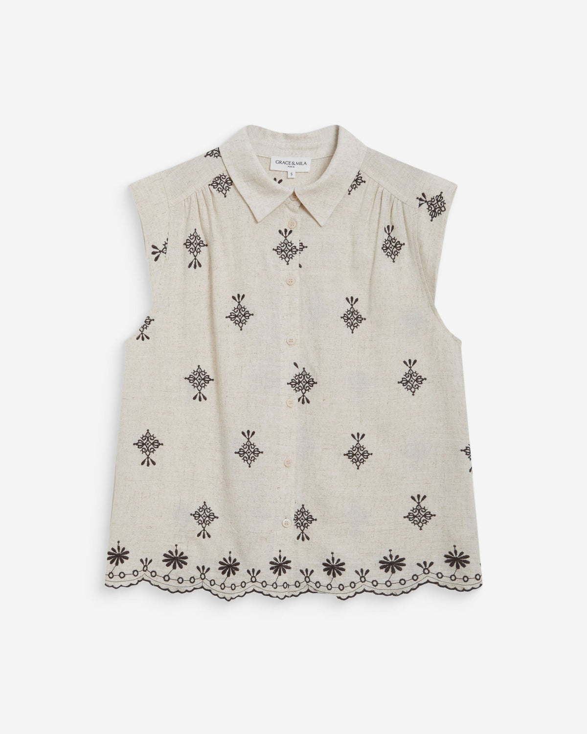 Chemise sans manches à motifs chocolat Wisenna