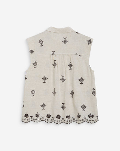Chemise sans manches à motifs chocolat Wisenna