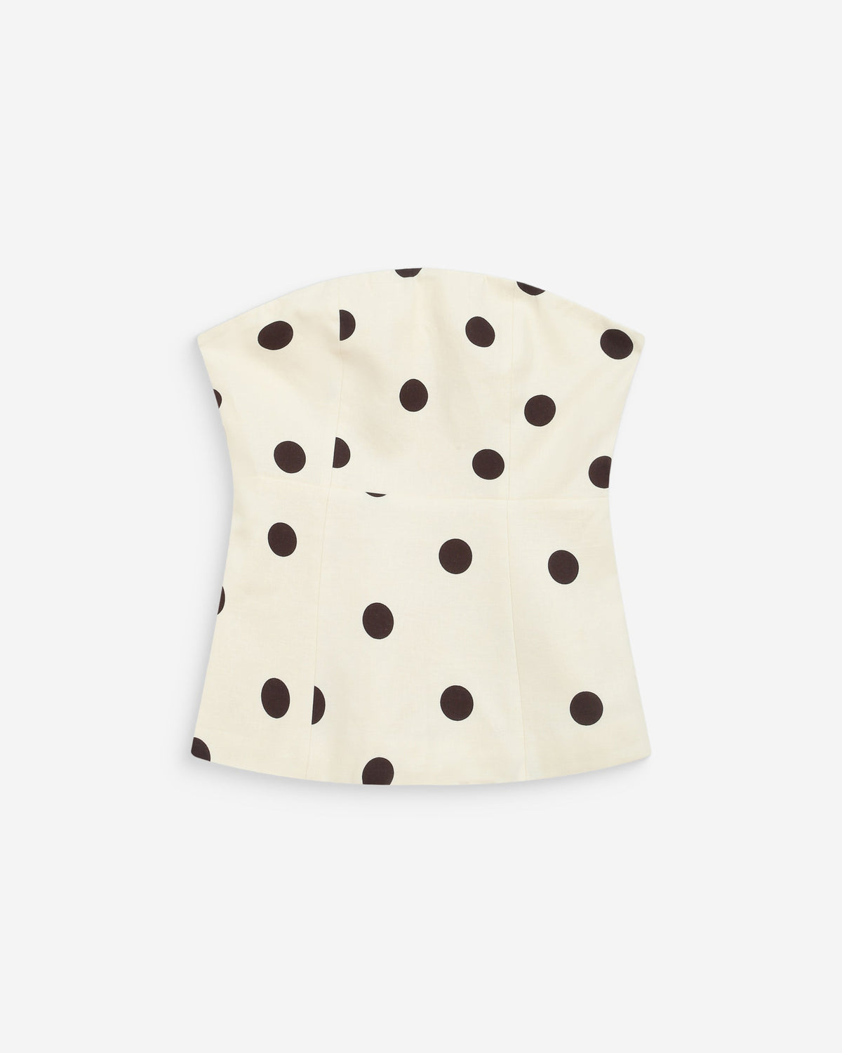 Bustier péplum à pois ecru Wixie