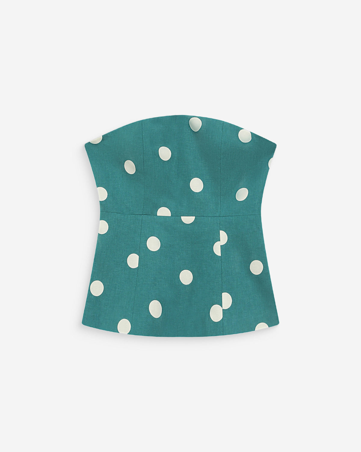 Bustier péplum à pois emeraude Wixie
