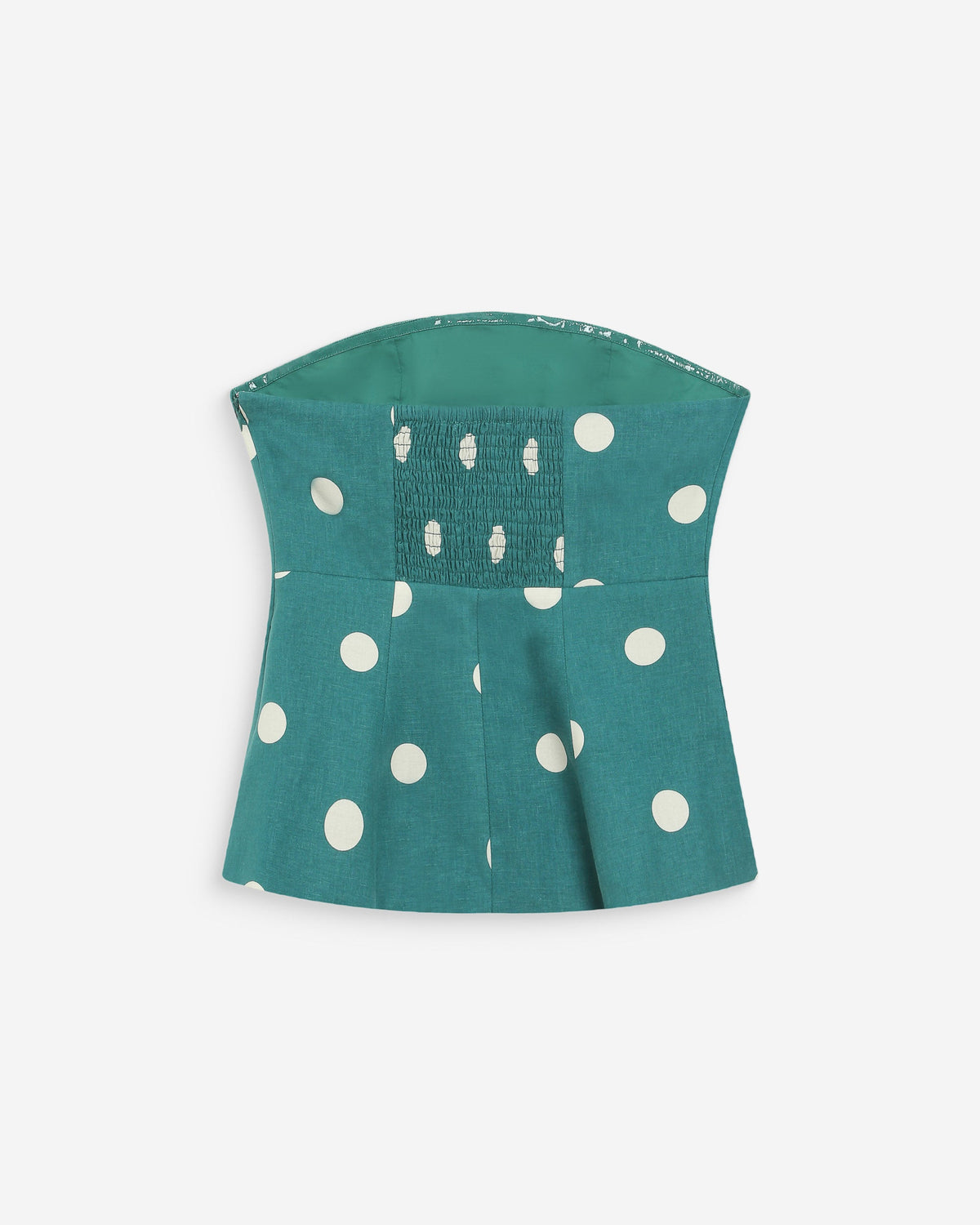 Bustier péplum à pois emeraude Wixie