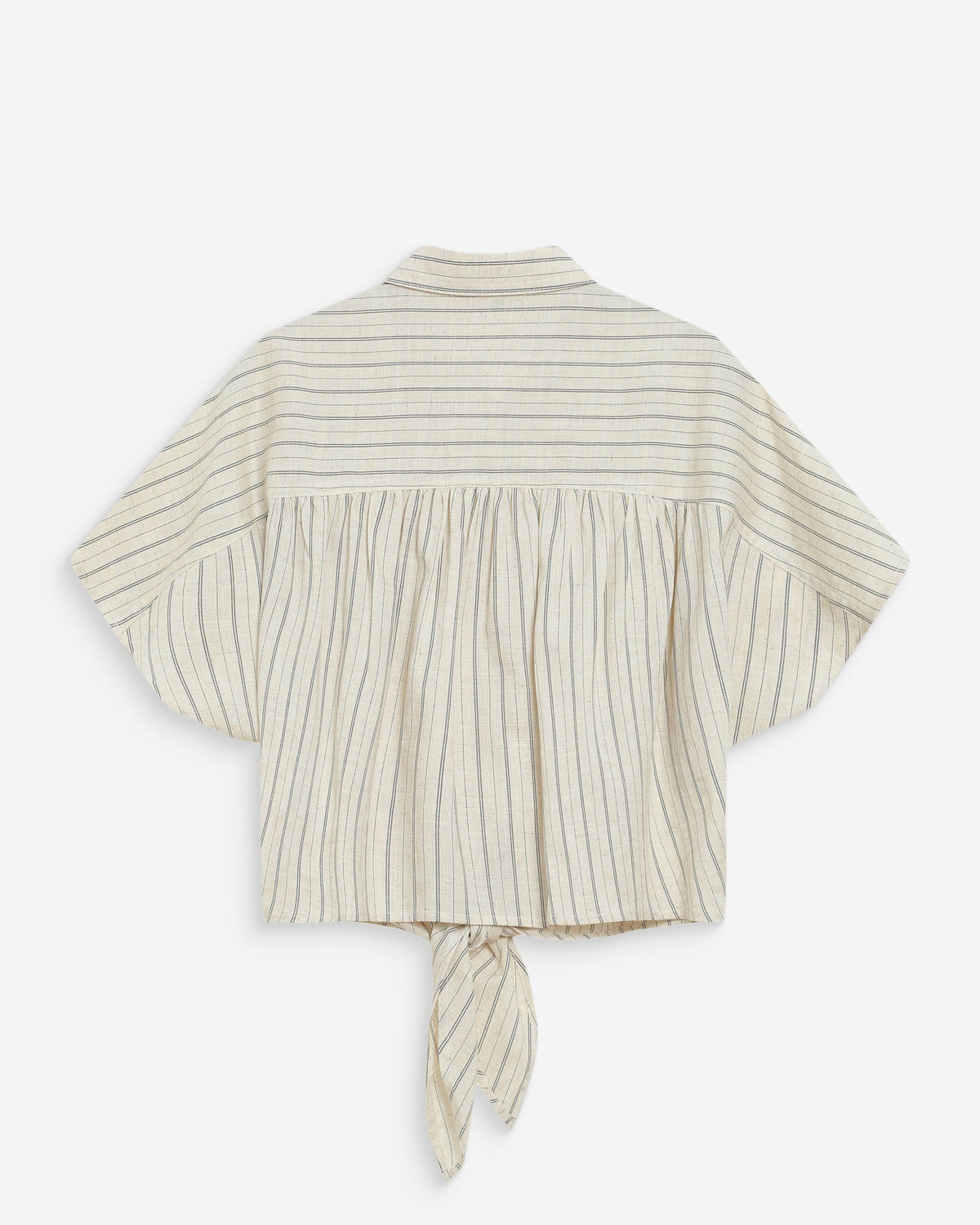 Chemise oversize rayée à nouer sable Wendee