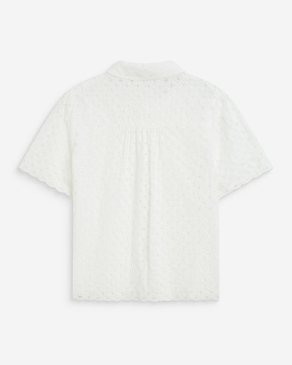 Chemise en dentelle manches courtes white Waverine