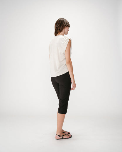Top en lurex col rond sans manches silver Winny