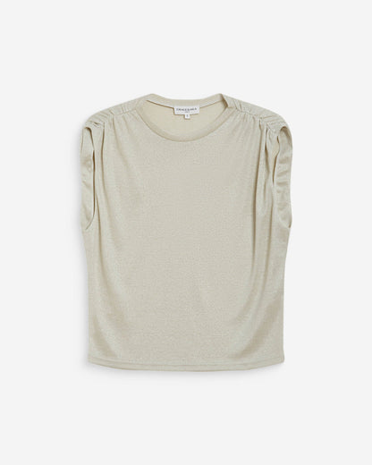 Top en lurex col rond sans manches silver Winny