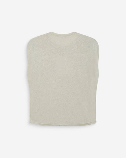 Top en lurex col rond sans manches silver Winny