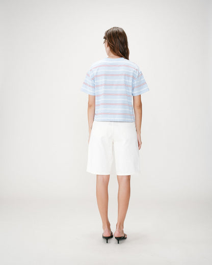T-shirt oversize en coton rayé manches courtes ciel Welson