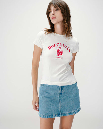 T-shirt ajusté à message fuchsia Wrenley