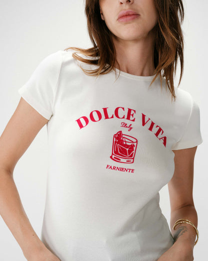 T-shirt ajusté à message fuchsia Wrenley
