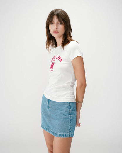 T-shirt ajusté à message fuchsia Wrenley