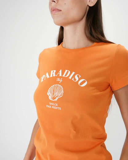 T-shirt ajusté à message orange Wrenley