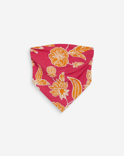 Top bandeau à fleurs dos à nouer fuchsia Willara