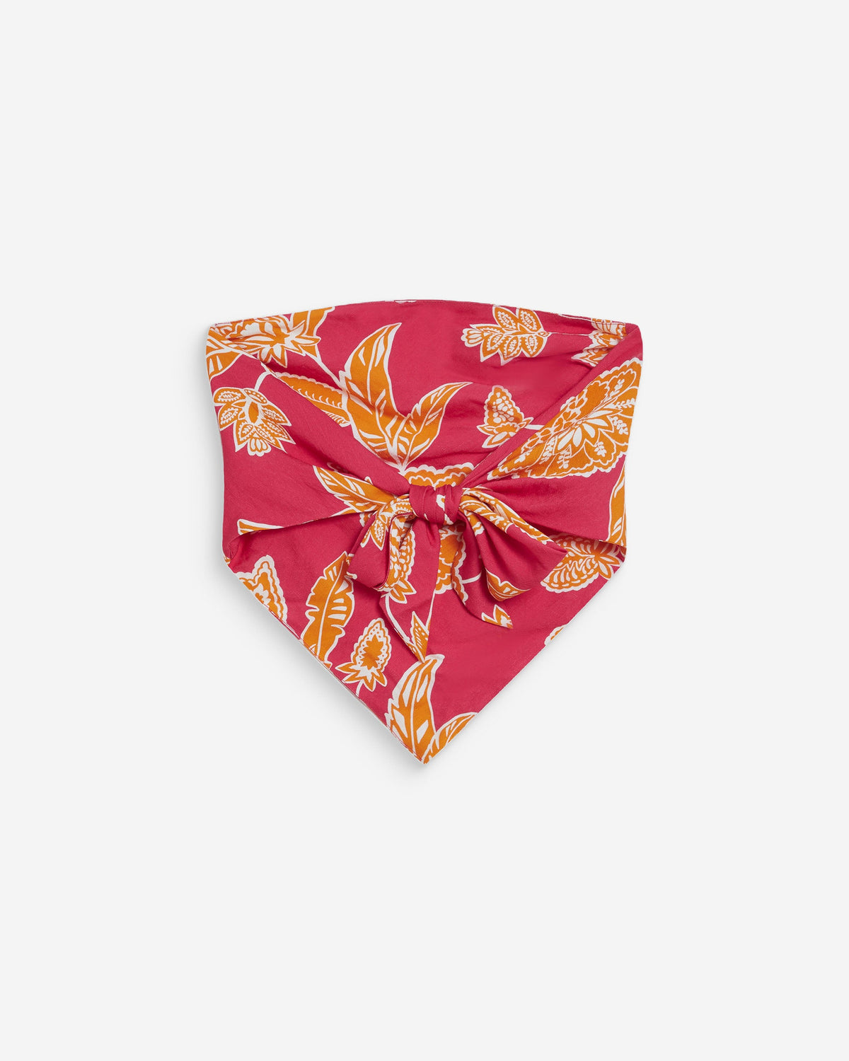 Top bandeau à fleurs dos à nouer fuchsia Willara