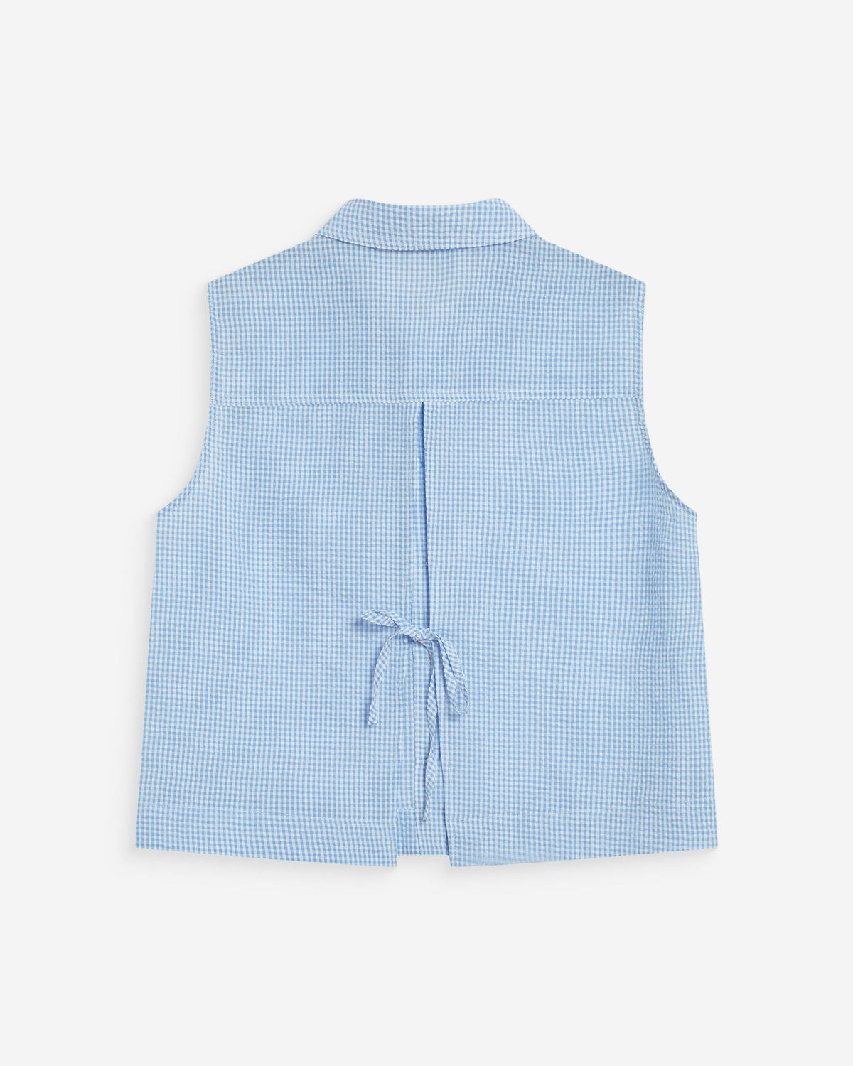 Chemise en coton vichy sans manches ciel Windell