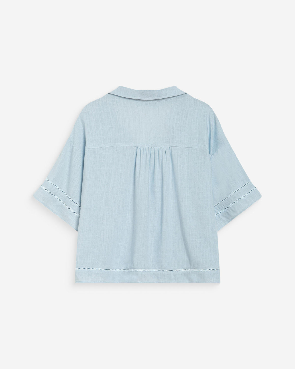 Chemise large manches courtes dentelle ciel Winka
