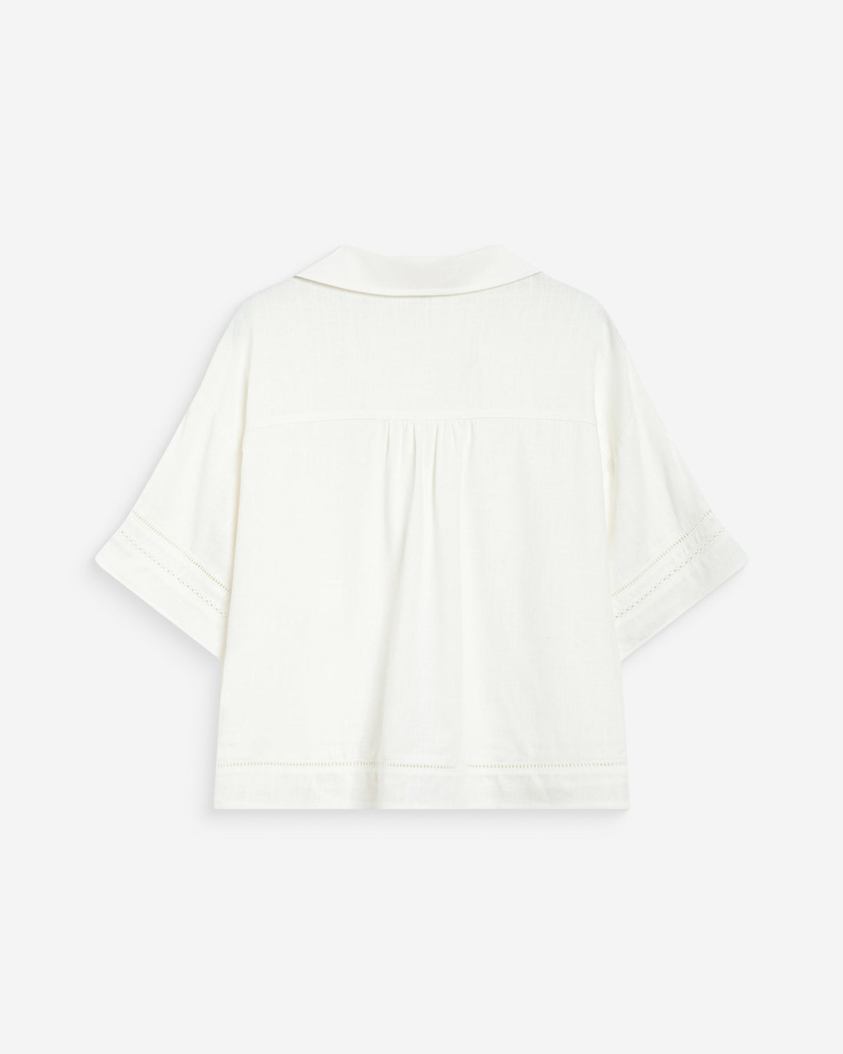 Chemise large manches courtes dentelle white Winka