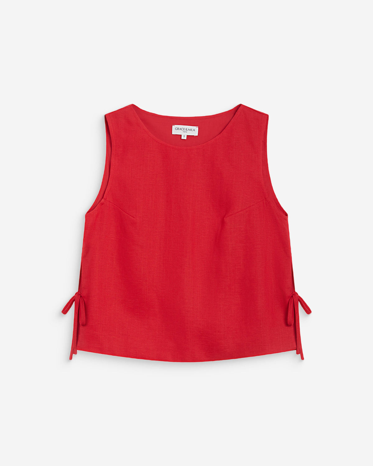 Top droit sans manches à nouer rouge Wesca