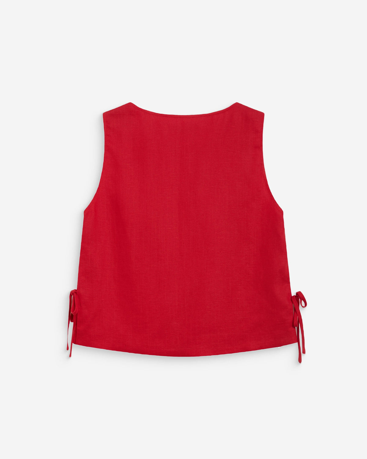 Top droit sans manches à nouer rouge Wesca