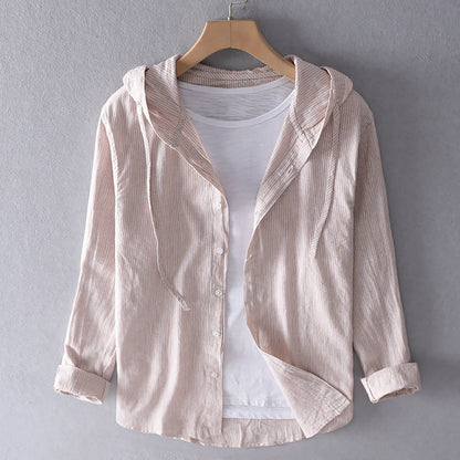 Lina | Blouse en Lin Respirant à Capuche avec Col Rond