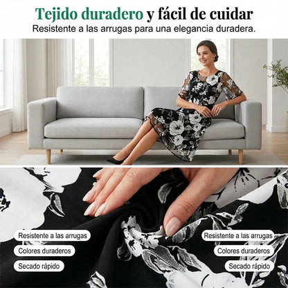 Elisa - Robe en chiffon floral élégante