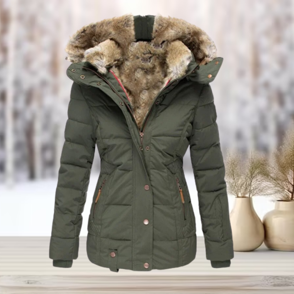 Eulaila | Élégante Veste d'Hiver avec Fourrure et Capuche