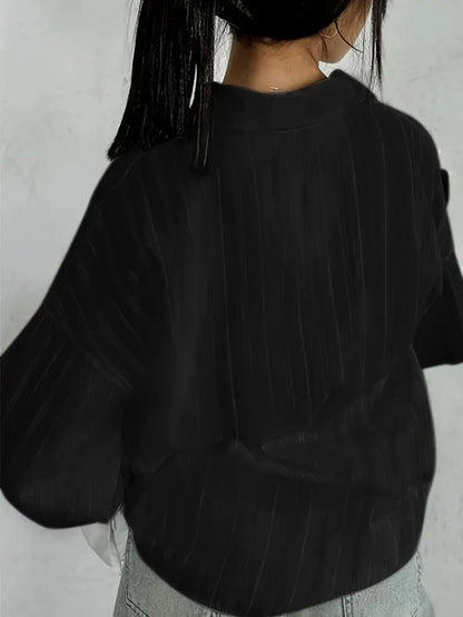 Audeleine | Chemise Femme Rayée à Col Revers et Manches Longues Boutonnées