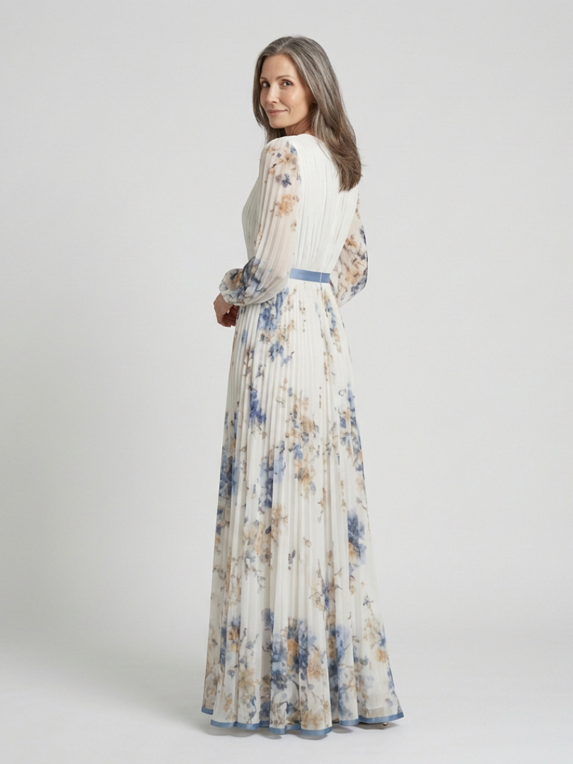 Lavinia | Robe Maxi à Manches Longues et Décolleté en V avec Imprimé Floral