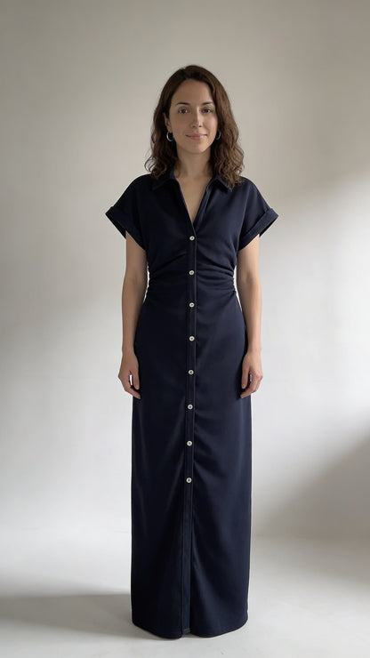 Denim | Robe midi avec boutons