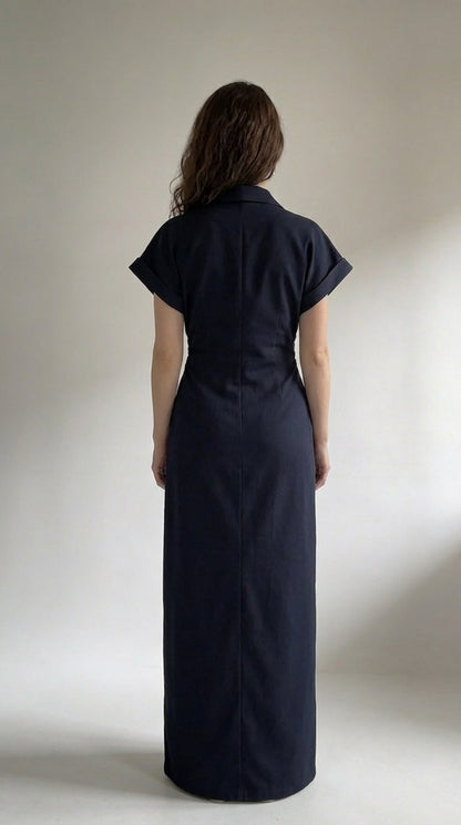 Denim | Robe midi avec boutons