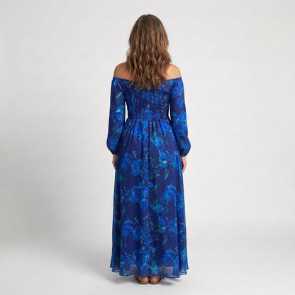 Aspen | Robe Maxi Fleurie à Épaules Dégagées