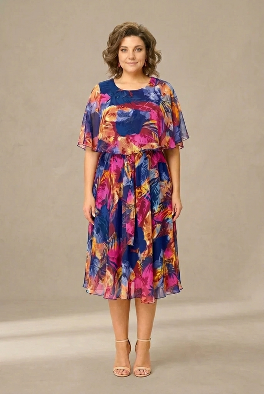 Aitana | Robe midi avec imprimé vibrant
