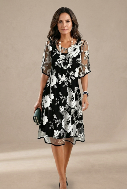 Elisa - Robe en chiffon floral élégante