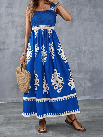 Martina | Robe maxi avec imprimé artistique et taille élastique