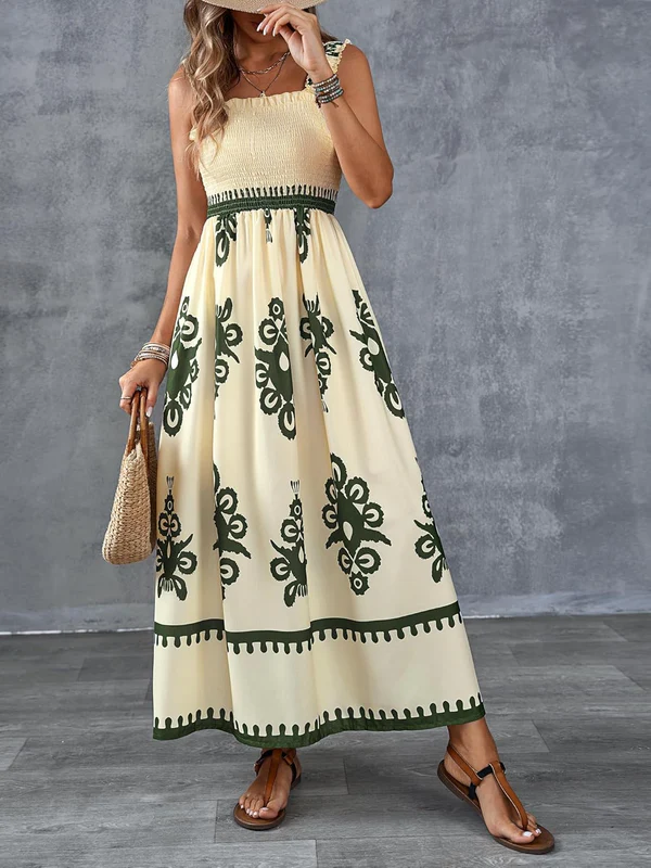 Martina | Robe maxi avec imprimé artistique et taille élastique