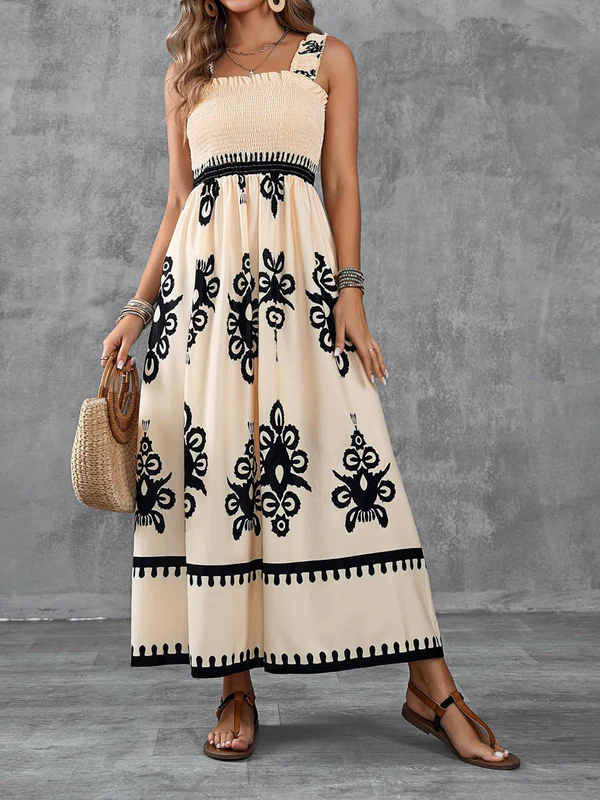 Martina | Robe maxi avec imprimé artistique et taille élastique