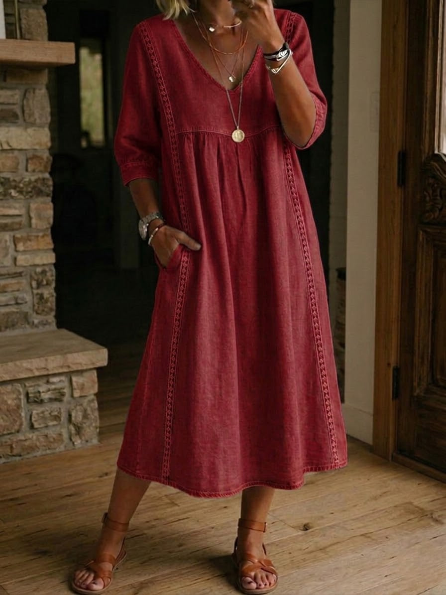Alba | Robe maxi avec imprimé floral artistique et coton premium