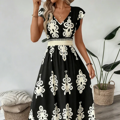 Candela | Robe maxi baroque avec décolleté en V