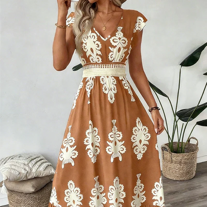 Candela | Robe maxi baroque avec décolleté en V
