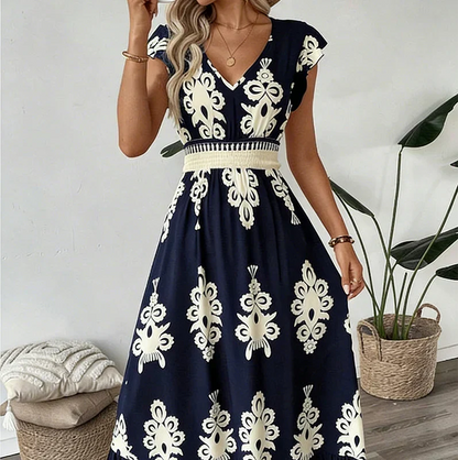 Candela | Robe maxi baroque avec décolleté en V