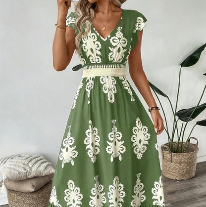 Candela | Robe maxi baroque avec décolleté en V