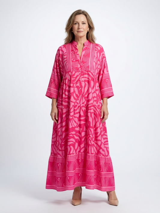 Marielle | Robe Midi à Boutons