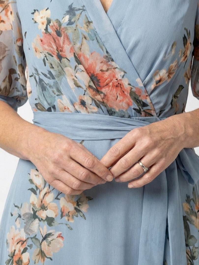 Elowen | Robe Maxi V Enveloppante à Motif Floral